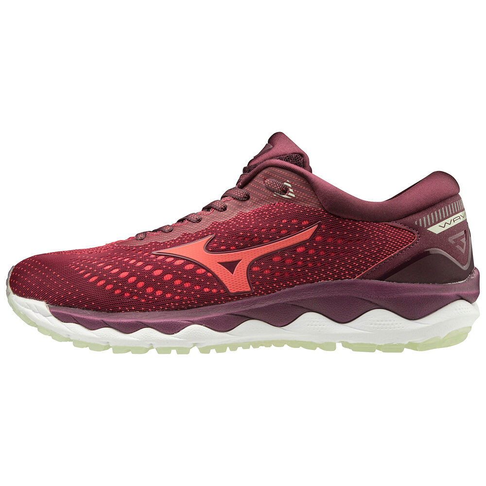 Mizuno Women's WAVE SKY 3 Running Shoes Burgundy (J1GD190259-AWE)